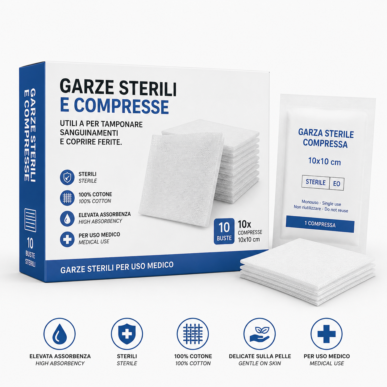 Garze sterili e compresse