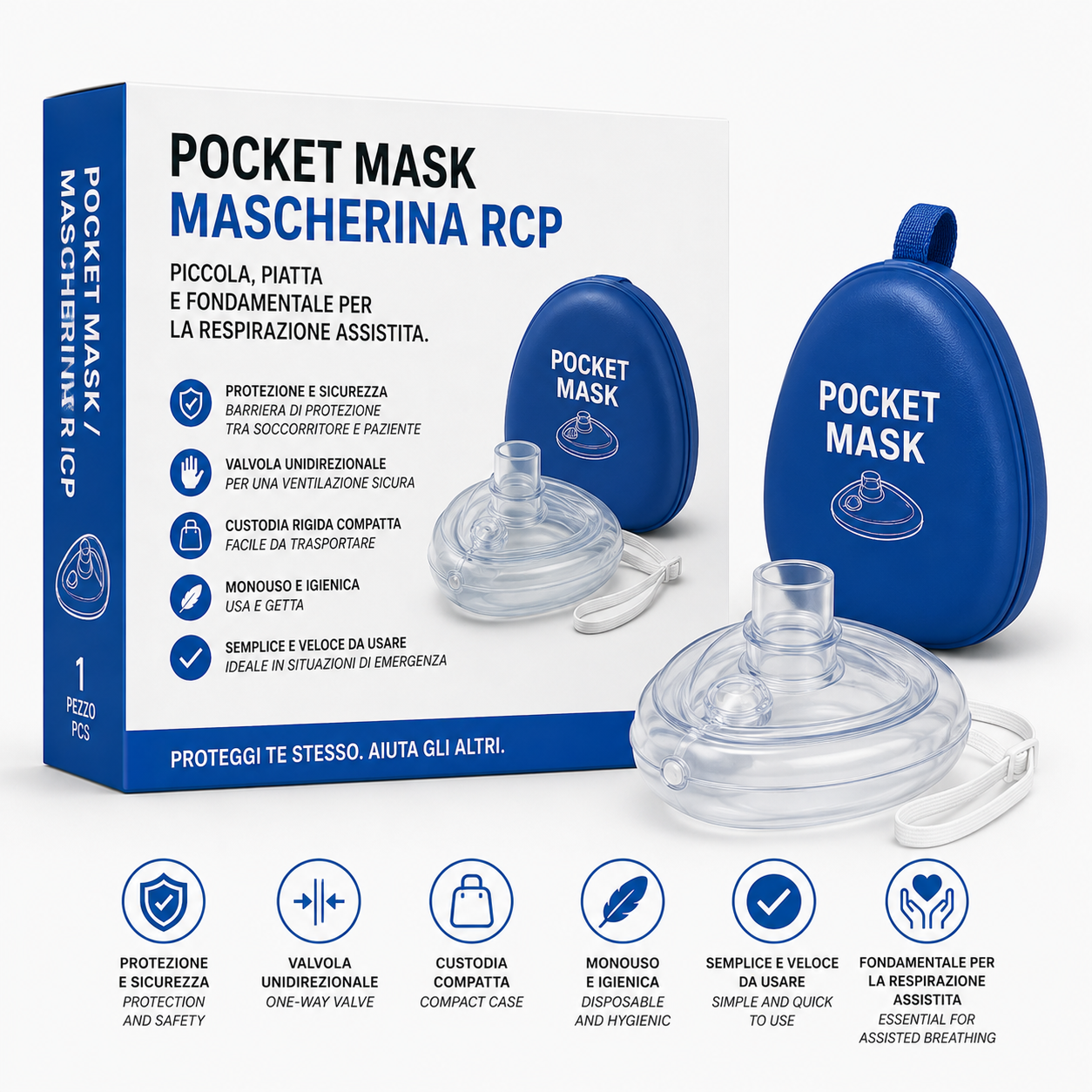 Pocket mask / mascherina RCP